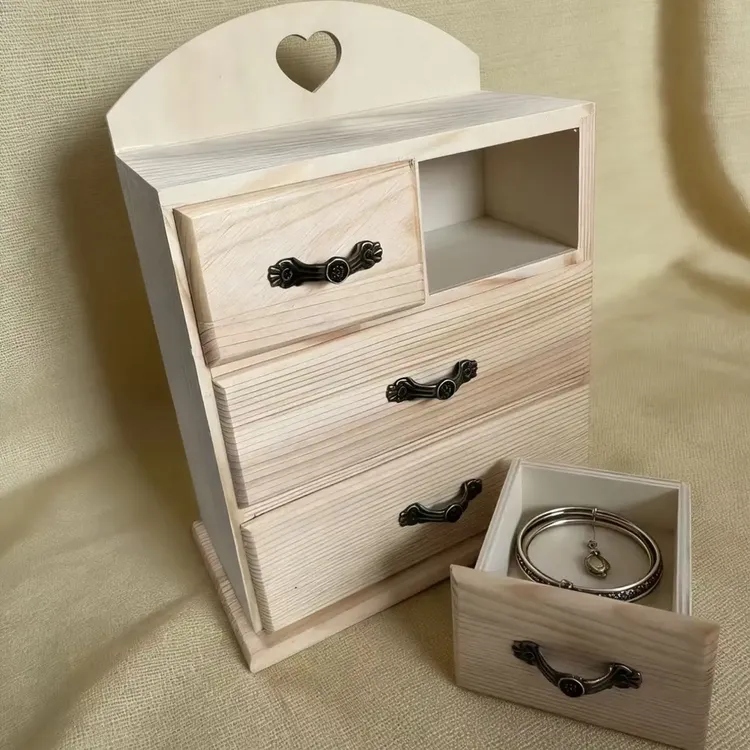 实木多层带抽屉式家用简约收纳盒可定制