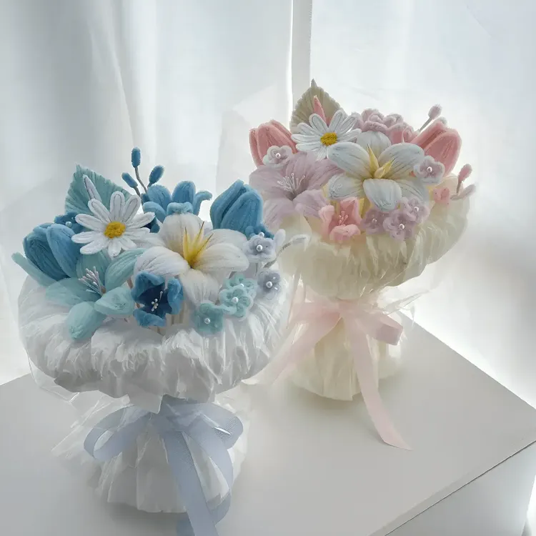 扭扭棒泡泡郁金香花束diy手工材料包自制成品送朋友闺蜜礼物