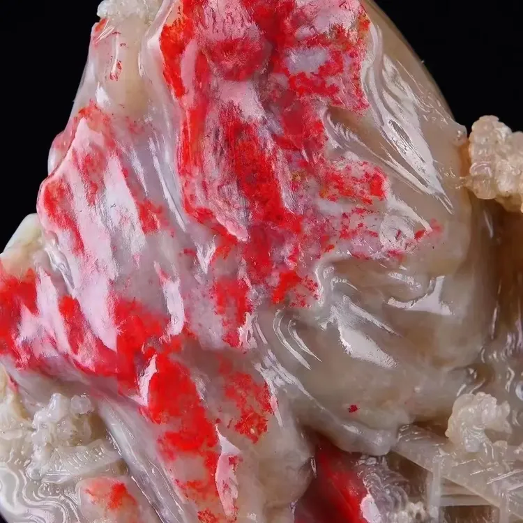 精品巴林鸡血石摆件收藏观赏礼品