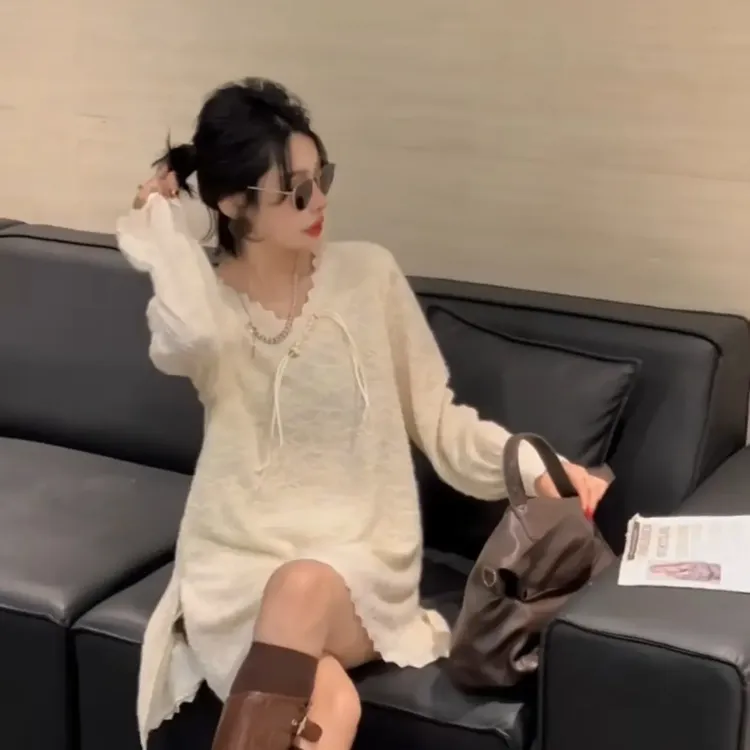 中式盘扣重工弹力提花V领水溶蕾丝女大码胖mm中长款显瘦气质上衣