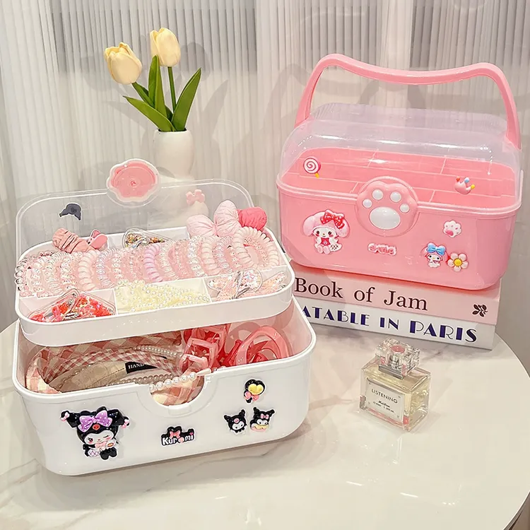 首饰盒/箱 儿童发饰收纳盒美乐蒂可爱卡通女孩头绳发夹饰品首饰盒