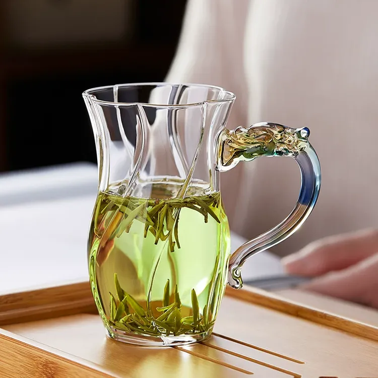 玻璃杯家用带把手耐高温2025新款高硼硅透明喝水杯花茶杯泡茶杯子