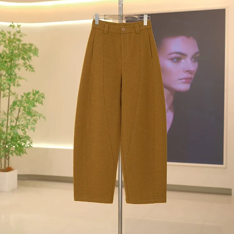 【认准正版】绵羊毛加绒加厚高腰窄版香蕉裤抗起球可机洗显瘦弯刀裤