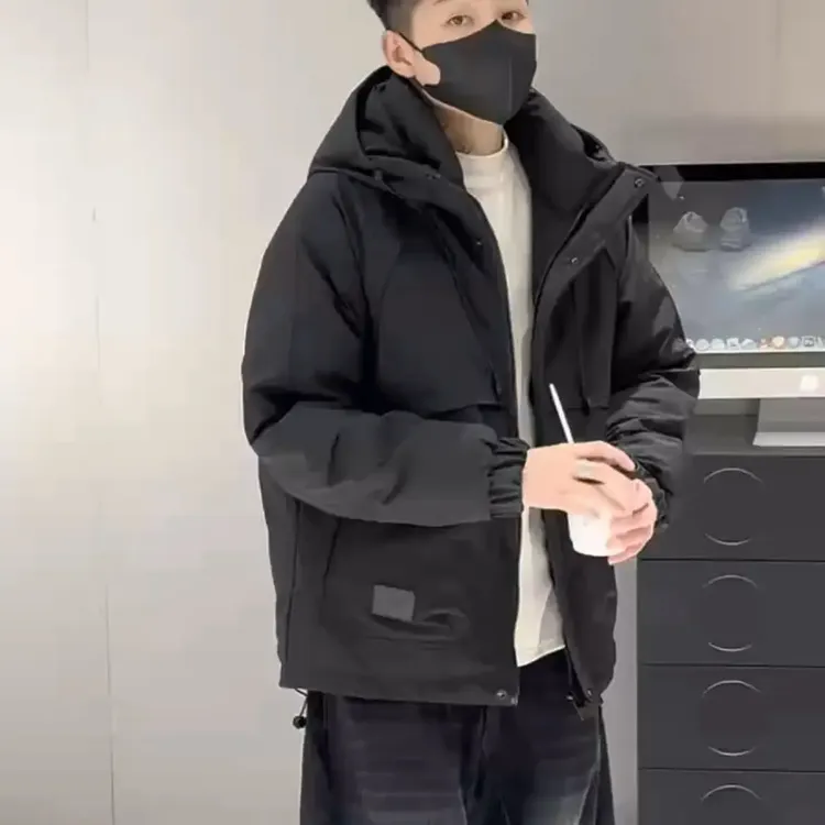 冬季新款男士加厚加棉连帽宽松休闲冲锋衣夹克外套