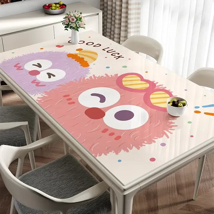 桌布防水防油免洗防烫pvc软玻璃餐桌垫子简约卡通台布茶几桌垫