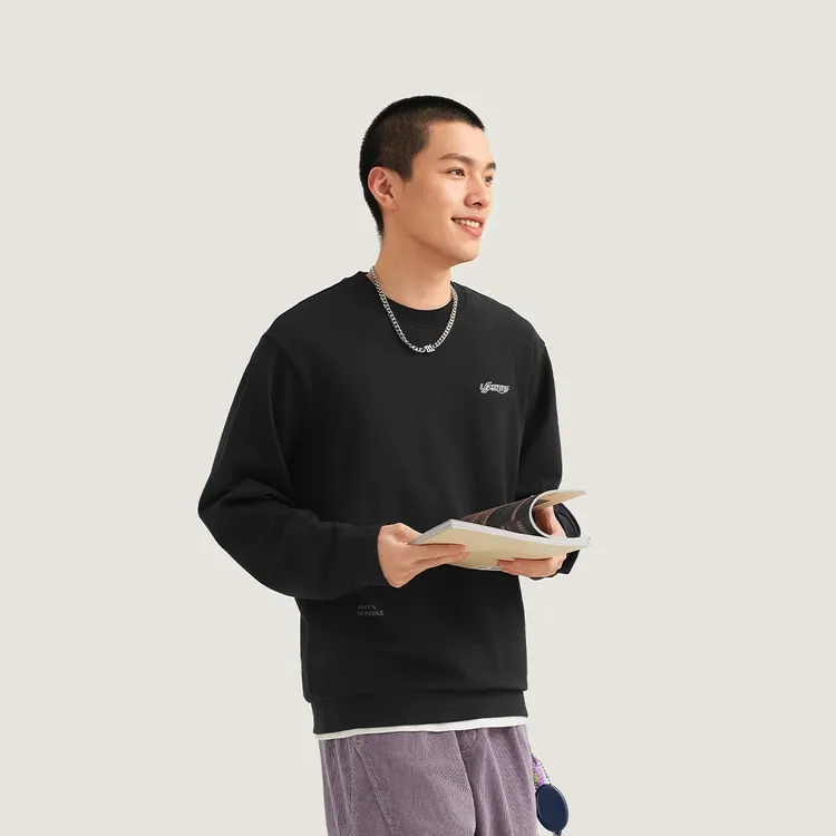 R李宁官方套头衫亲肤柔软圆领长袖百搭休闲宽松运动卫衣AWDVF75