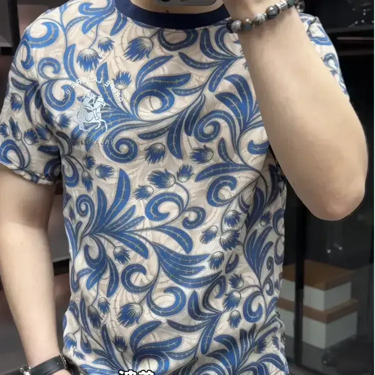 【型男标配】超薄冰感凉爽丝滑男士短袖T恤时尚百搭潮流印花夏季