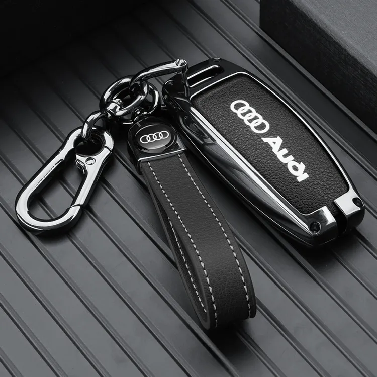 适用奥迪rs7钥匙套rs4壳扣包改装rs6车内装饰用品大全etron汽车