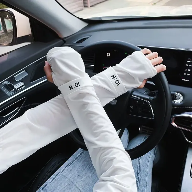 冰袖男士防晒2025新款开车宽松薄款骑行防紫外线冰丝护手加肥加大