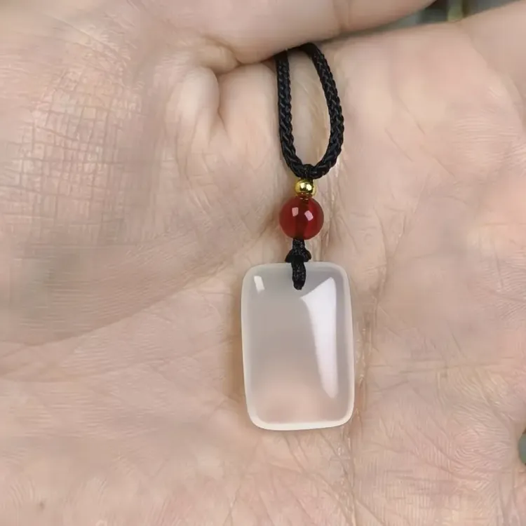 情侣款玛瑙玉髓平安无字牌平安无事牌男女同款吊坠玛瑙简约女款
