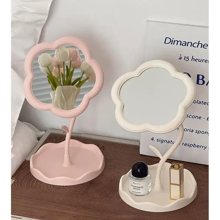 太阳花造型镜卧室学生简约台式公主镜桌面360°旋转