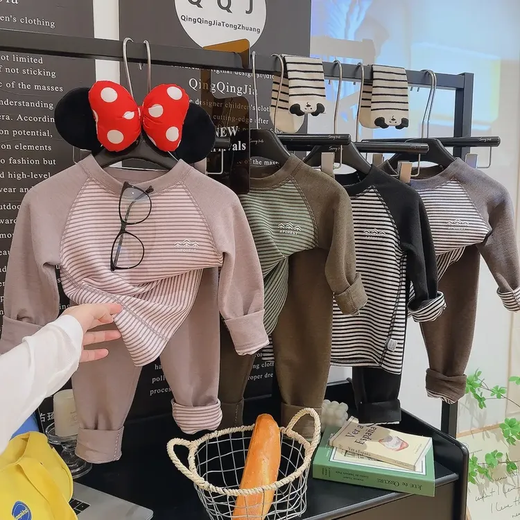 【羊毛蚕丝家居服】7A级保暖内衣套装儿童秋冬无骨校服神器睡衣套装