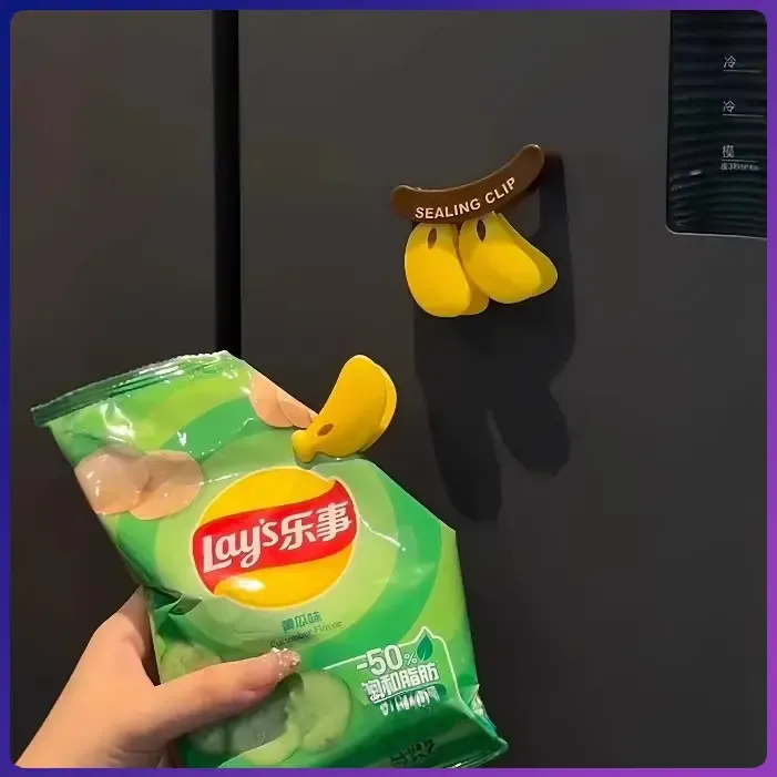 【新人福利】冰箱贴香蕉磁吸封口夹零食袋防潮保鲜夹厨房食物袋NJ