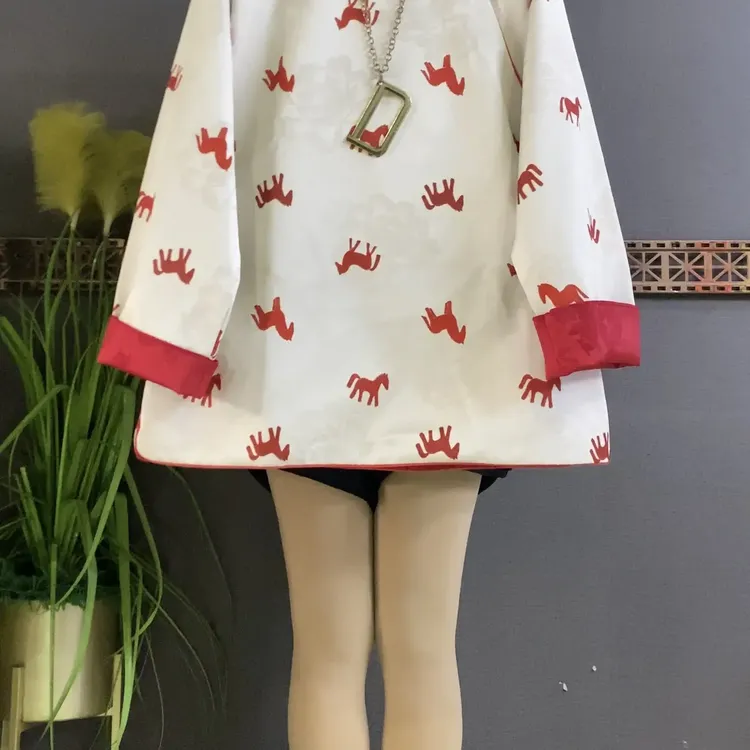 新年复古新中式马年斜襟长袖上衣大码女装新款