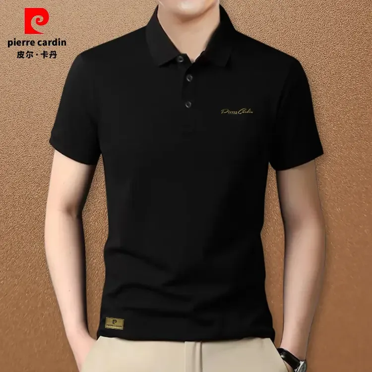 皮尔卡丹高端翻领商务休闲POLO衫男士中青年大码男士t恤短袖P1522