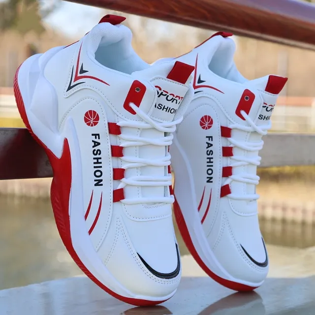 运动鞋男高帮潮鞋青少年百搭春秋季皮面防水休闲鞋男防滑学生球鞋