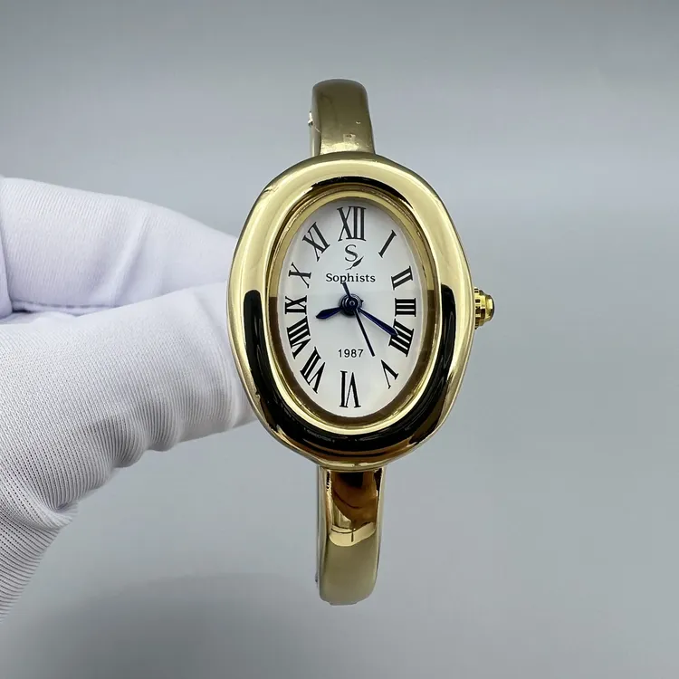 【外贸高端好货】原装正品欧洲品牌镀18k金手镯款女士手表,高品质