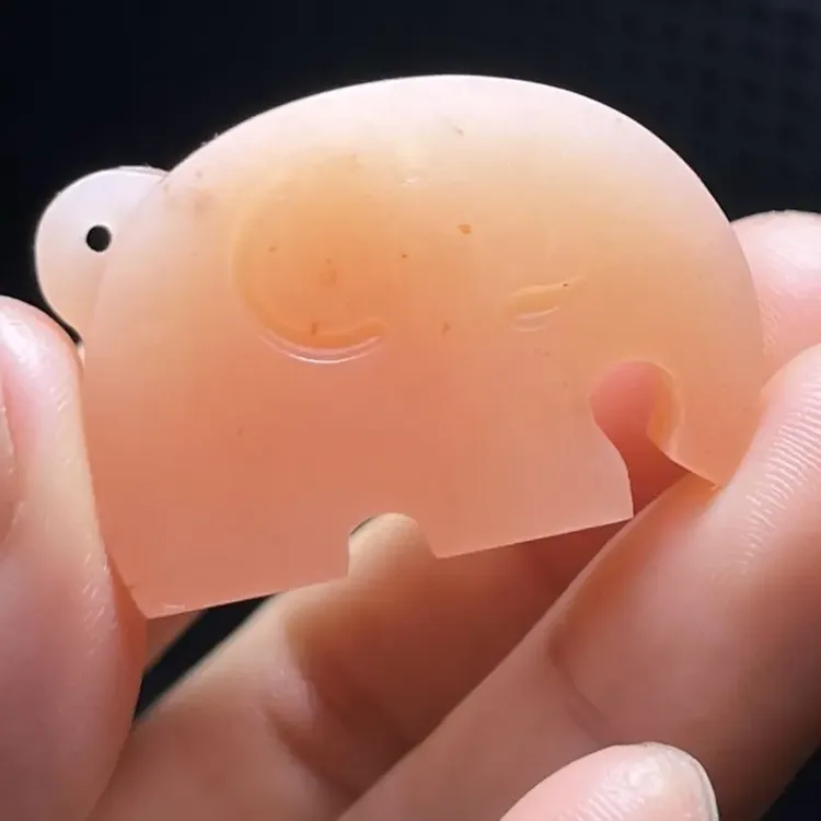 粉色小象连珠印｜老挝石｜10-23-34mm