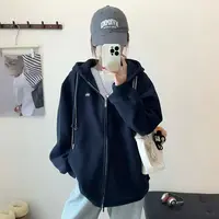905加绒加厚开衫卫衣拉链连帽包袖运动风卫衣宽松加厚韩版