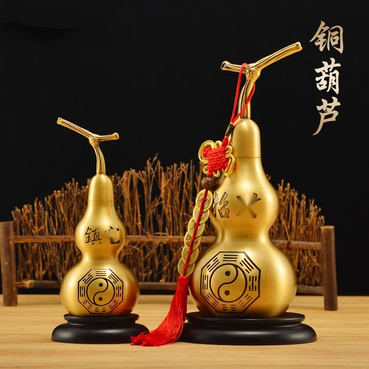 铜葫芦摆件纯铜开口招柴葫芦挂件家居办公室装饰工艺礼品