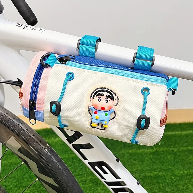 自行车前包圆桶包可爱卡通蜡笔小新公路车山地车大容量横梁骑行包