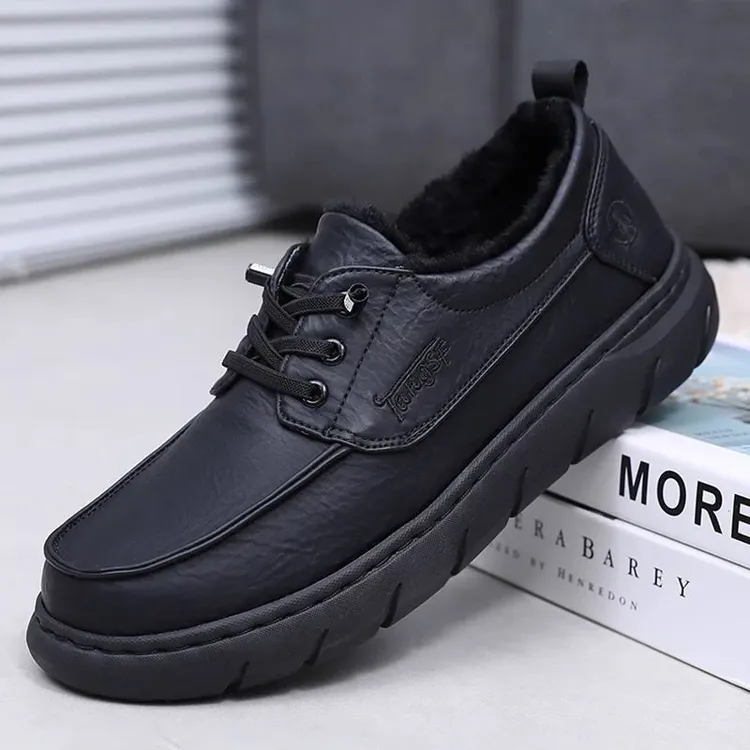25年新款秋冬老北京二棉鞋男加绒保暖休闲爸爸鞋厚底缝线防滑软底