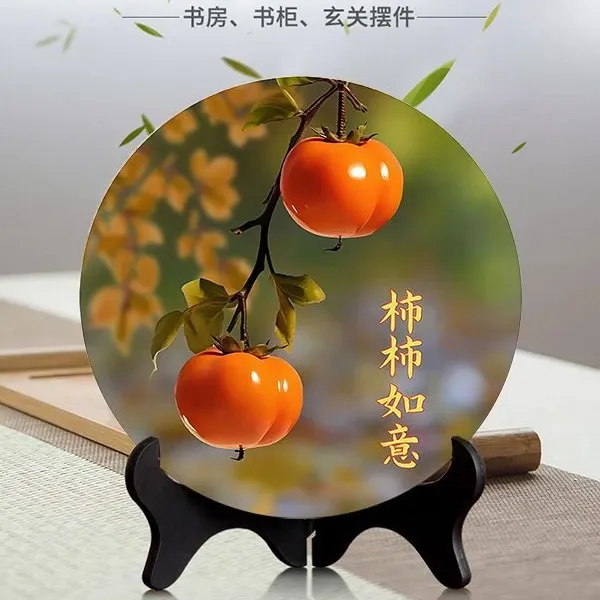 2025柿柿如意摆件现代装饰画相框餐厅办公室桌面潮款饰品家用L837