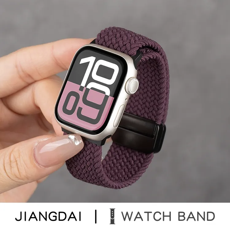 适用苹果手表10表带iWatchs9代尼龙弹力applewatchs8/7/6编织透气