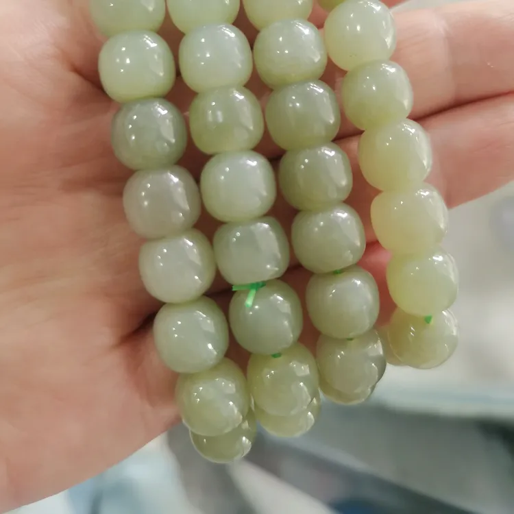 和田玉手串晴水老型10mm珠单圈手串男女款百搭