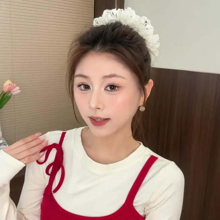 绣球花褶皱发圈～很大一个！新款超重工蕾丝双层裙摆甜妹韩女发圈