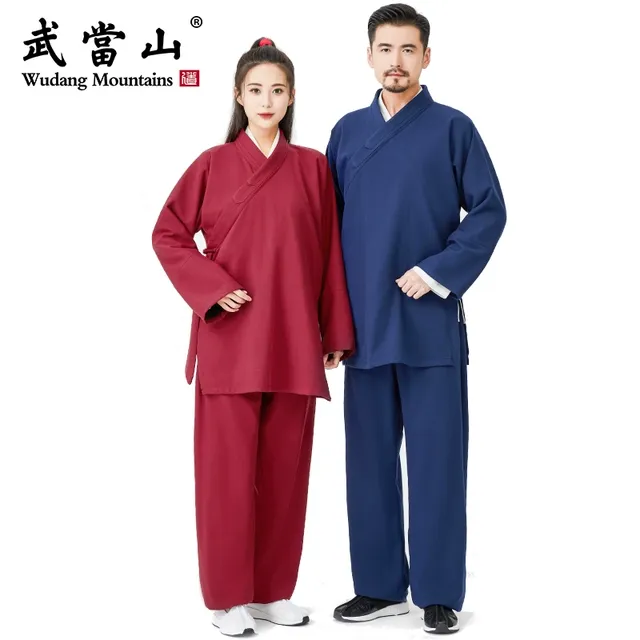 武当山服饰春秋新款斜襟太极服中国风道衣练功服三清领套装
