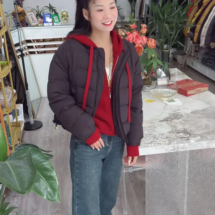 棒球服领加厚90白鸭绒羽绒服女2025新款韩版保暖厚款羽绒外套