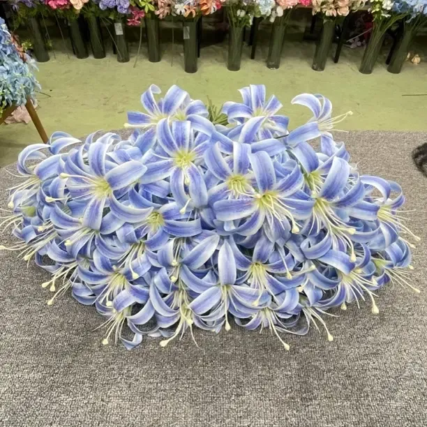 仿真野百合花适合婚庆装饰家居插花场布置花艺三头野百合批发链接