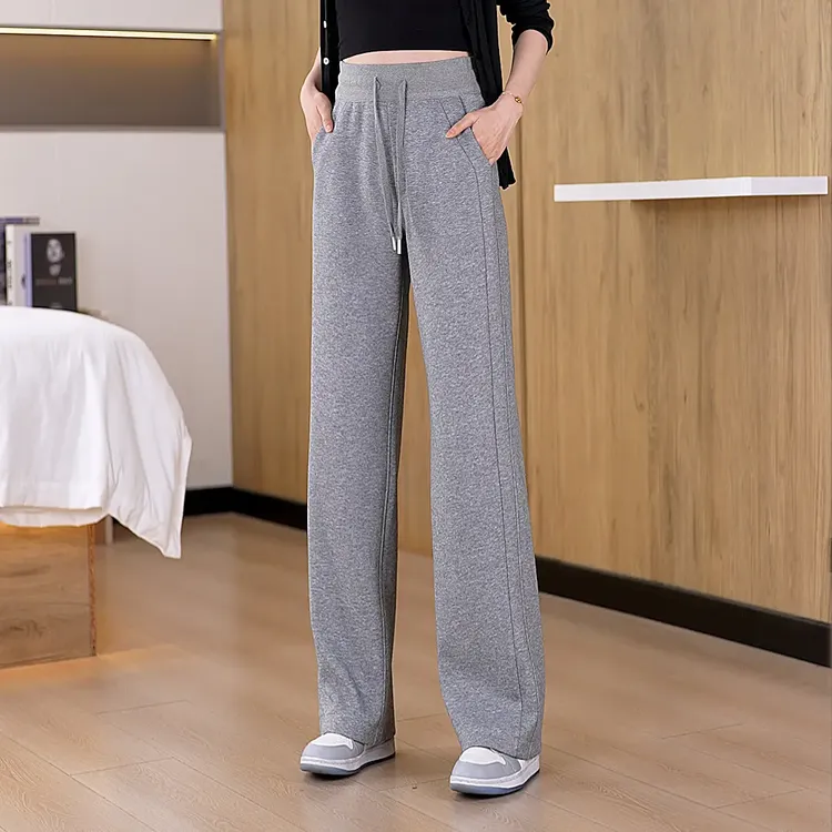 2025春秋新款宽松韩版阔腿裤女窄版直筒裤高腰休闲显瘦百搭裤子
