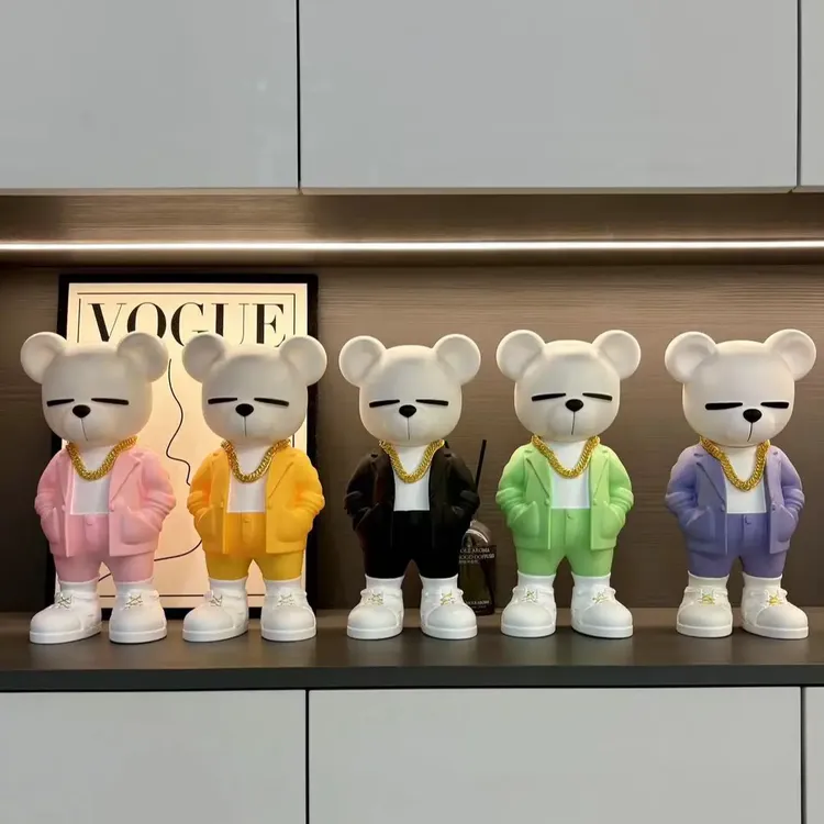 精致大号31CM正版潮玩暴富熊日进斗金适合乔迁新居客厅电视柜摆件