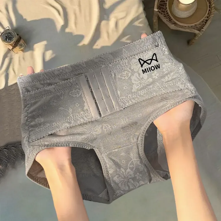 猫人高腰提臀收腹裤内裤女款夏季薄款透气舒适大码束腰三角短裤头