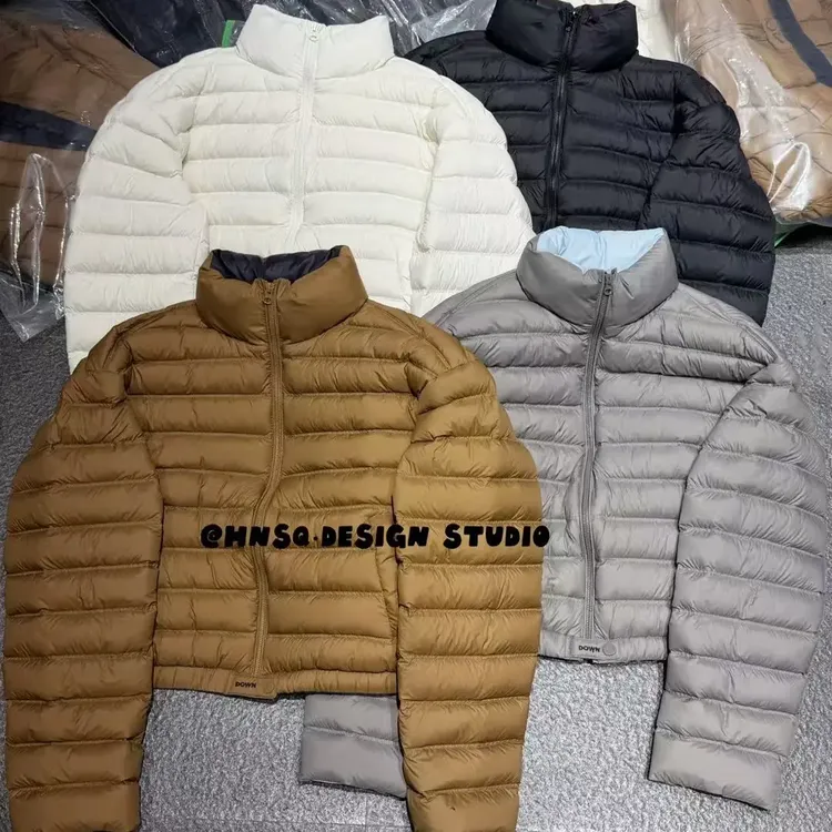 西主任的店拉链防风欧美风超轻保暖厚款常规女立领秋冬2025新款