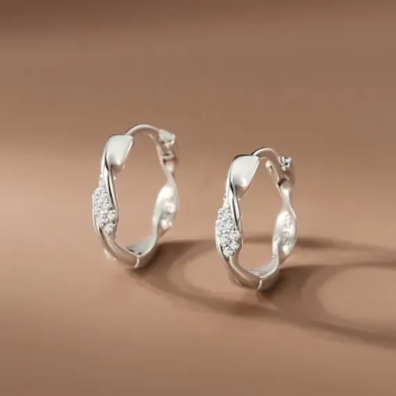 足银耳饰 999纯银莫比乌斯耳环2025新款爆款耳钉轻奢百搭简约耳饰