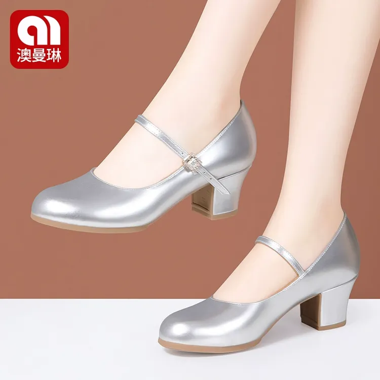 银色软底舒适中老年女士爆款女ins2025今年鞋子女款爆款2025新款