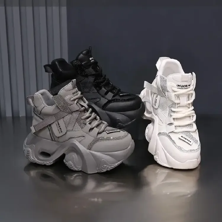 【涵~单里/加绒】2025年秋季新款增高老爹鞋女超火加绒松糕厚底