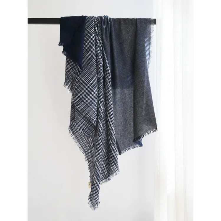 Forlin 芙临 日单出口 双织拼接 山羊绒围巾  321118