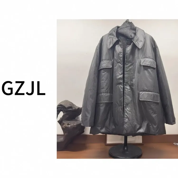 冬季polo领羽绒服女外套2025新款设计感宽松高级白鸭绒黑金面料款