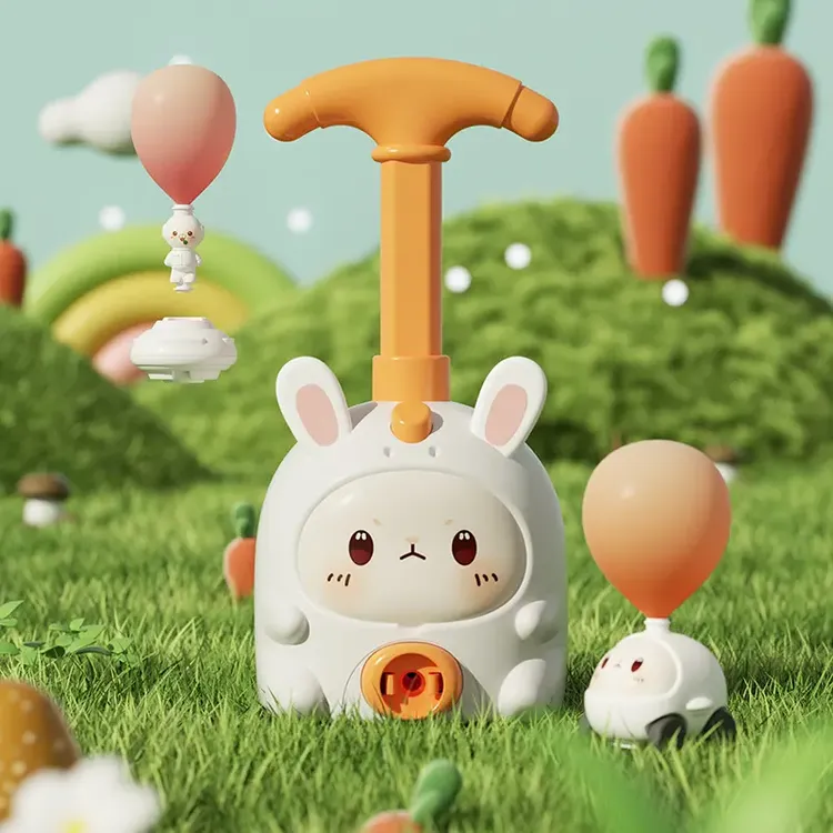 网红恐龙儿童玩具小猪空气动力车飞天气球车宝宝玩耍气球动力小车