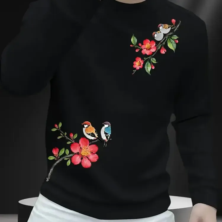 个性潮流重磅圆领卫衣痞帅街宽松休闲秋季印花时尚男士潮流卫衣