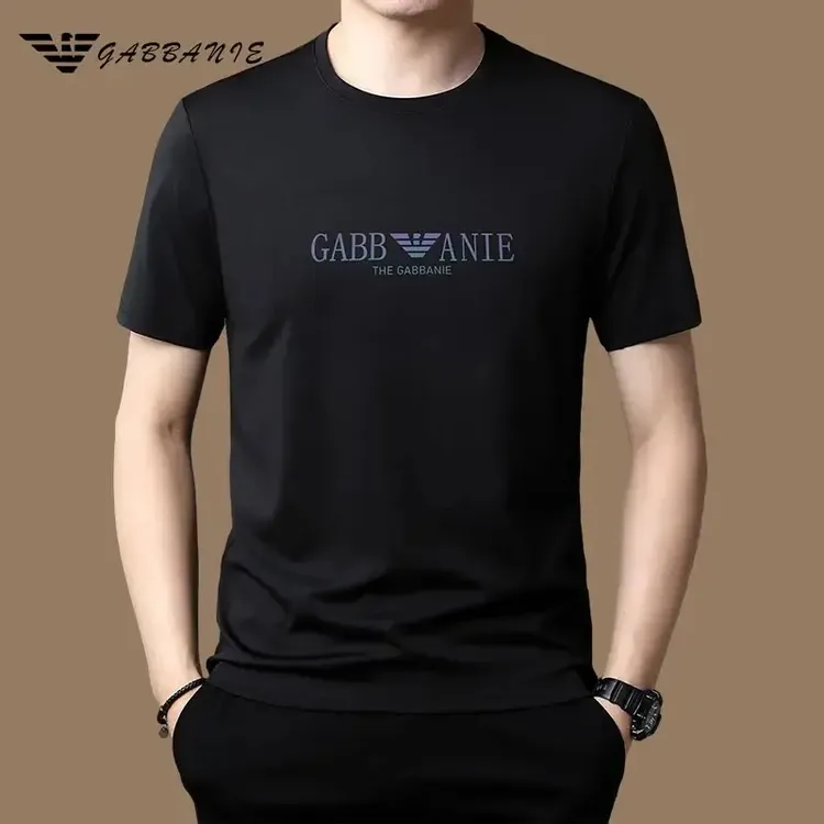 【真桑蚕丝】意大利高端男士夏装短袖T恤男圆领轻奢高质量