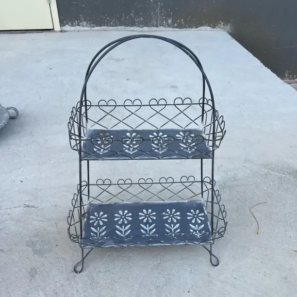 外贸孤品置物架铁艺多层收纳架落地储物架