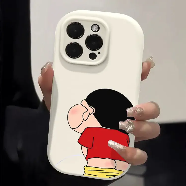 嘘嘘小新适用iphone16pro苹果13手机壳14PRO全包15卡通12精孔11软