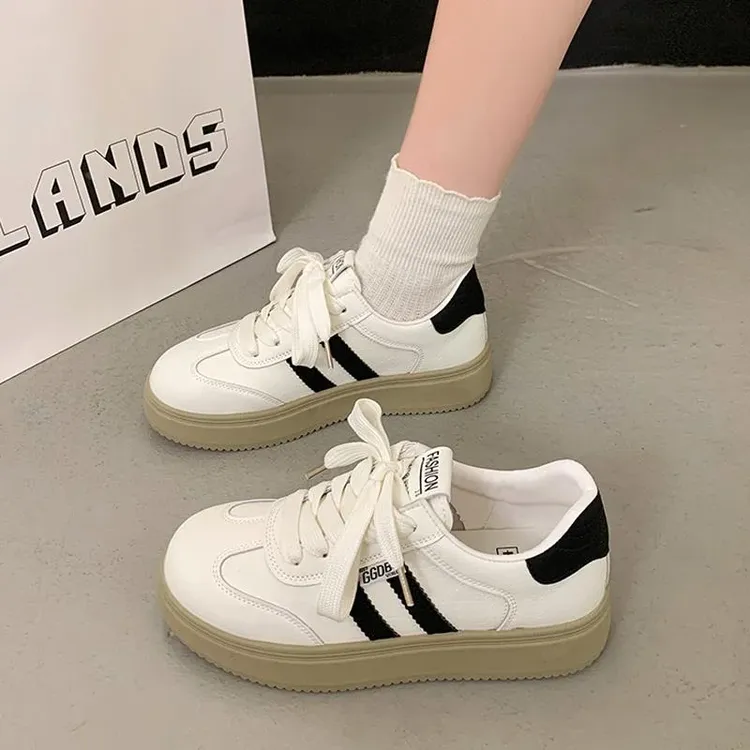 小白鞋女款2025新款秋季配裙子小白鞋正品运鞋子女ins潮牌百搭鞋