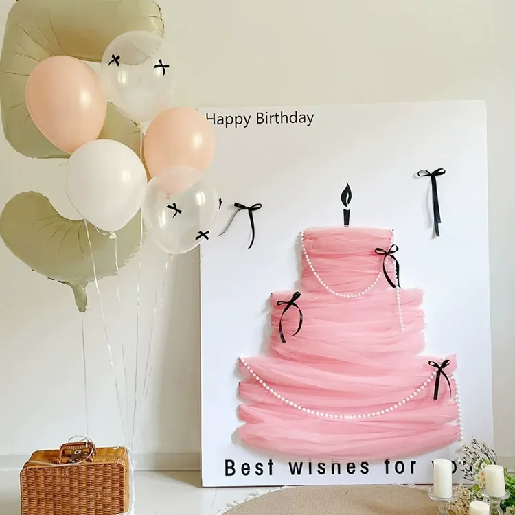 ins风生日场景布置装饰diy蛋糕韩系迎宾牌气球宝宝宴派对氛围kt板