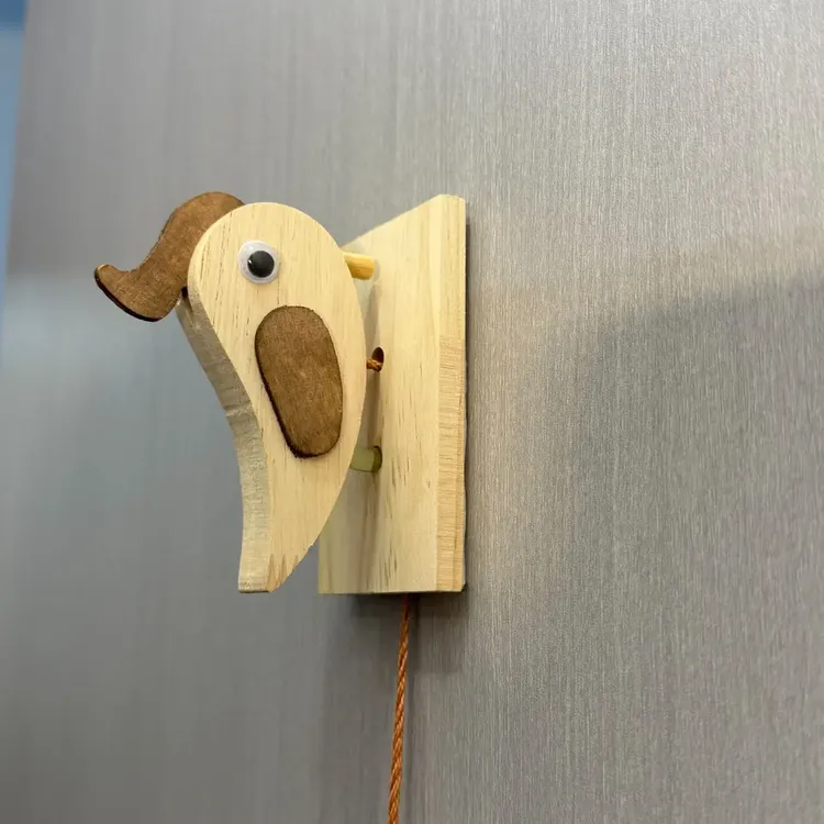 【木木】啄木鸟门铃 啄木鸟敲门门铃实木小鸟手拉绳仪式感个人用品